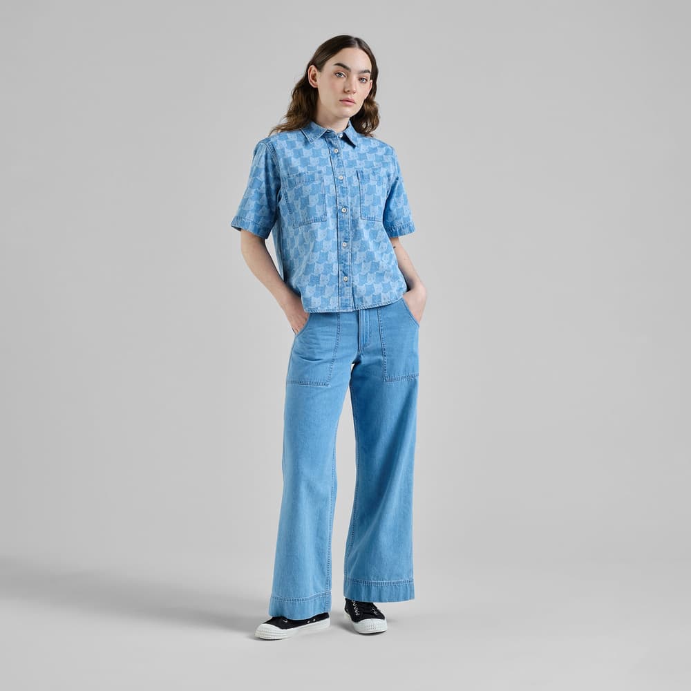 Shirt Stensvik Denim Pepita Cats Light Blue
