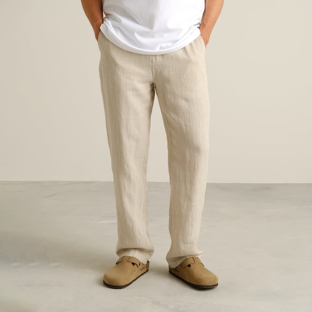 Pants Borrby Linen Ecru