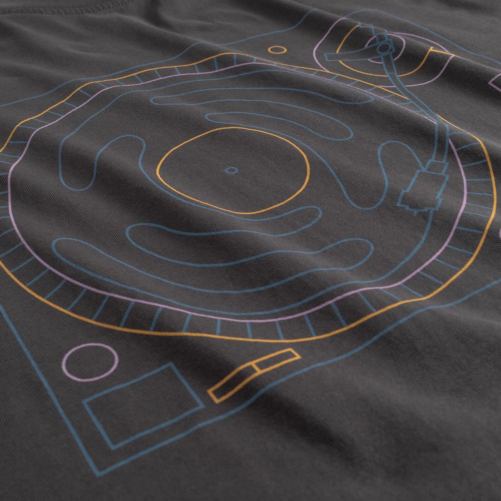 T-shirt Stockholm Turntable Lines Charcoal