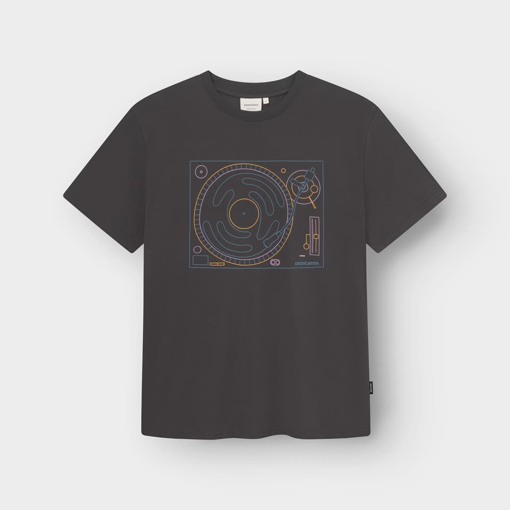 T-shirt Stockholm Turntable Lines Charcoal