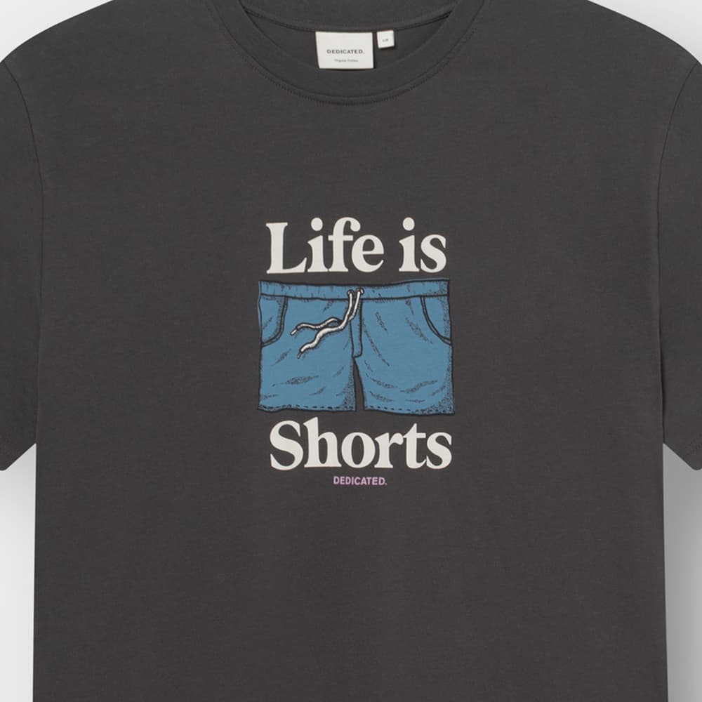 T-shirt Stockholm Life Is Shorts Charcoal