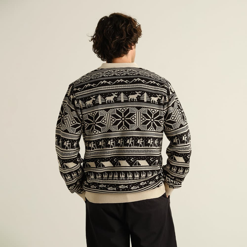 Cardigan Delsbo Fair Isle Hike Black