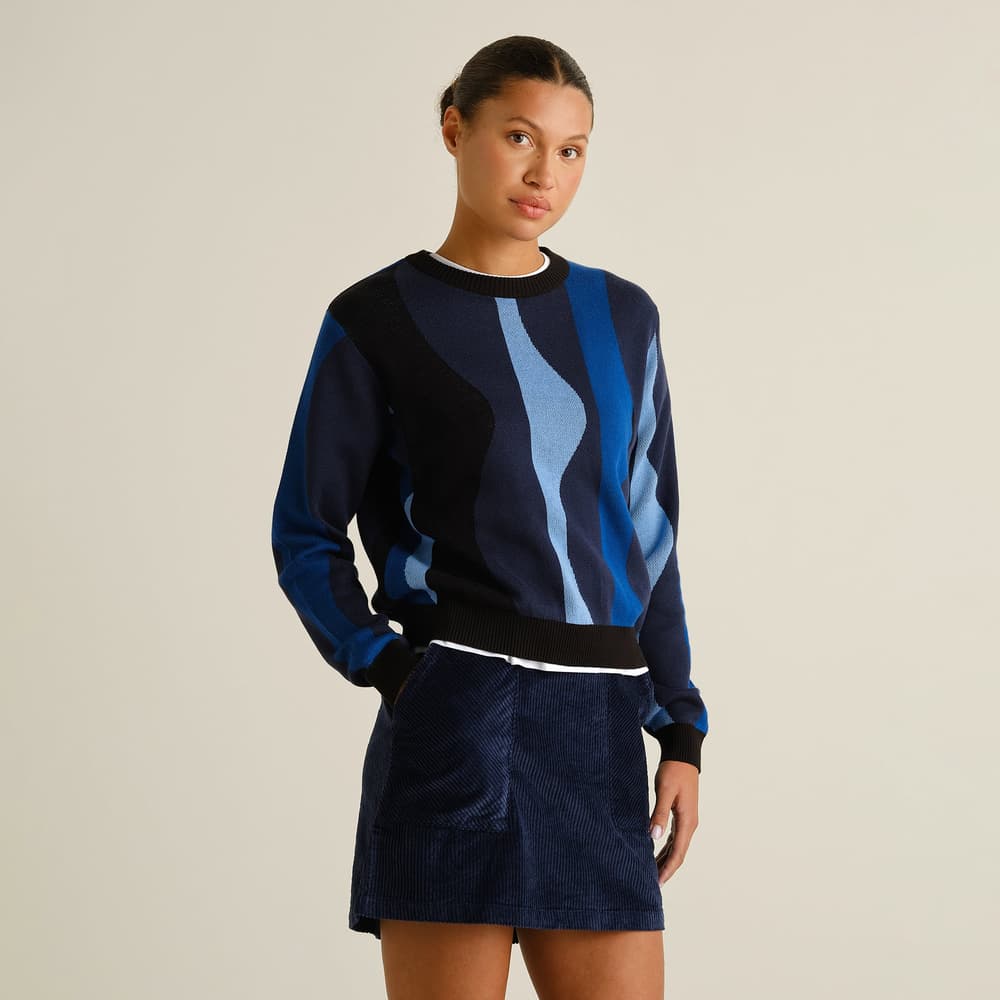 Sweater Arendal Wavy Stripe Blue