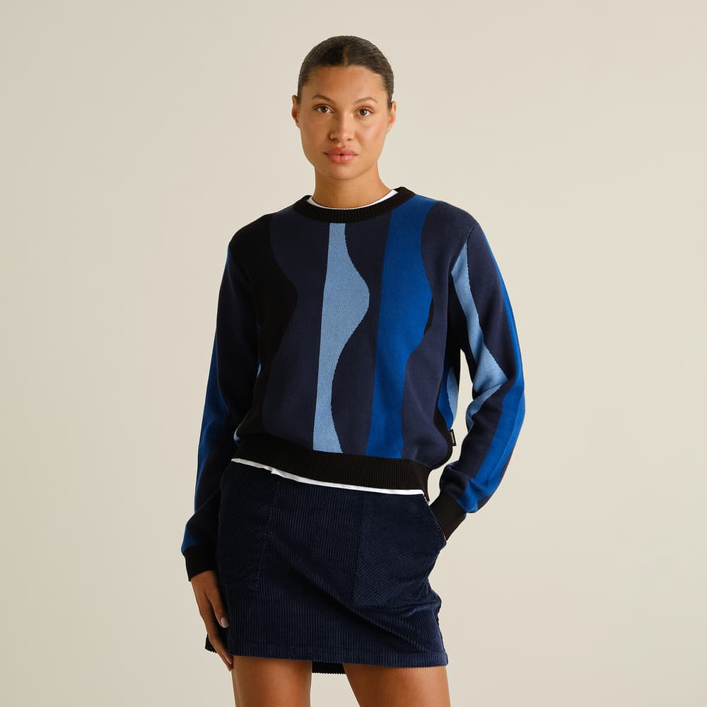 Sweater Arendal Wavy Stripe Blue