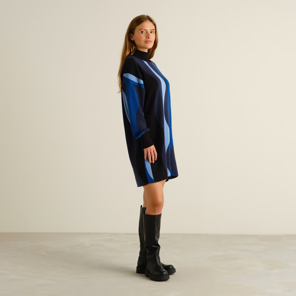 Dress Nikkala Wavy Stripe Blue