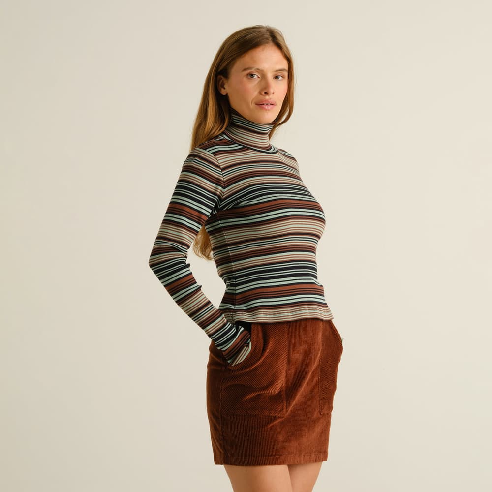 Rib Top Malma Irregular Stripe Green