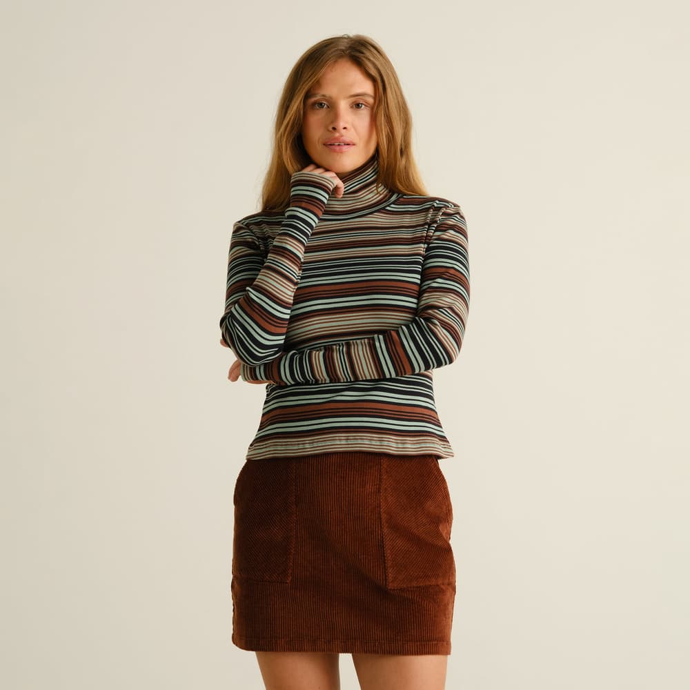 Rib Top Malma Irregular Stripe Green