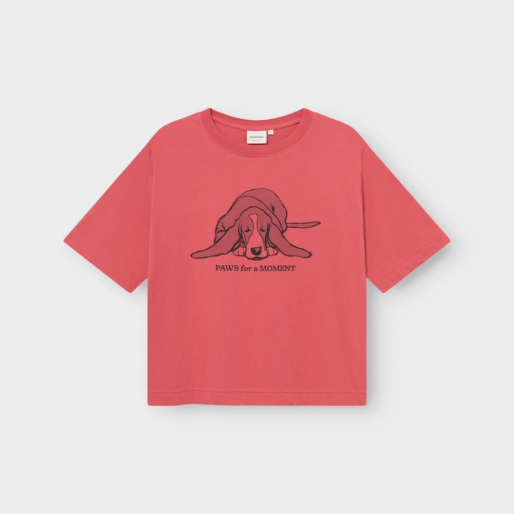 T-shirt Vadstena Paws For a Moment Holly Red