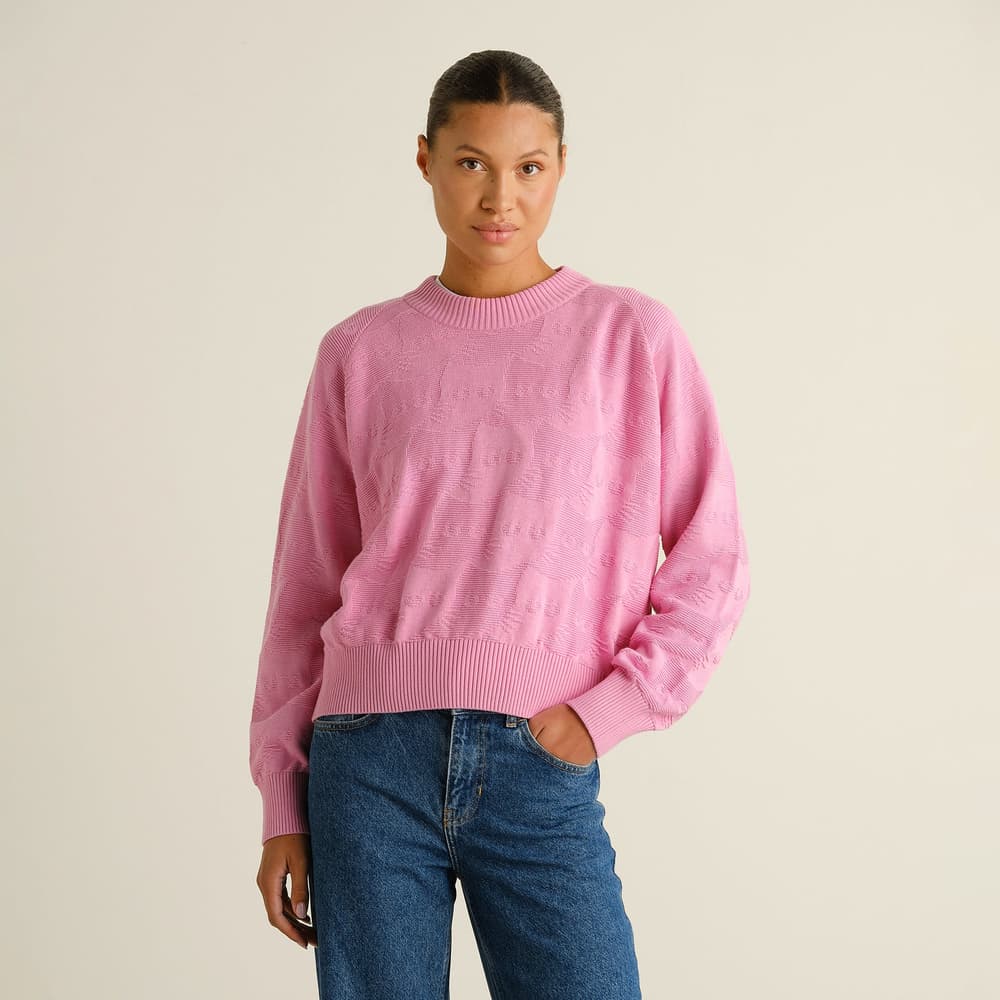 Sweater Husie Pepita Cats Knit Moonlite Pink