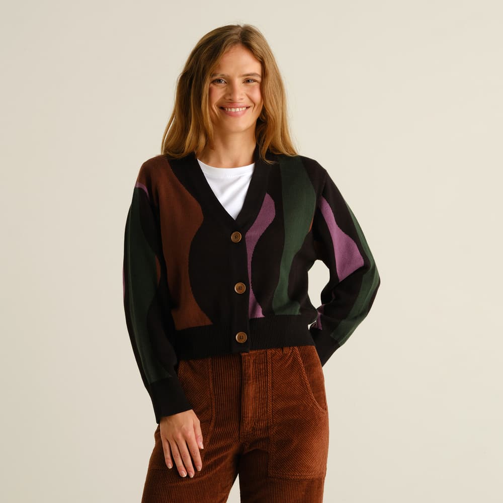 Cardigan Kanan Wavy Stripe Multi Color