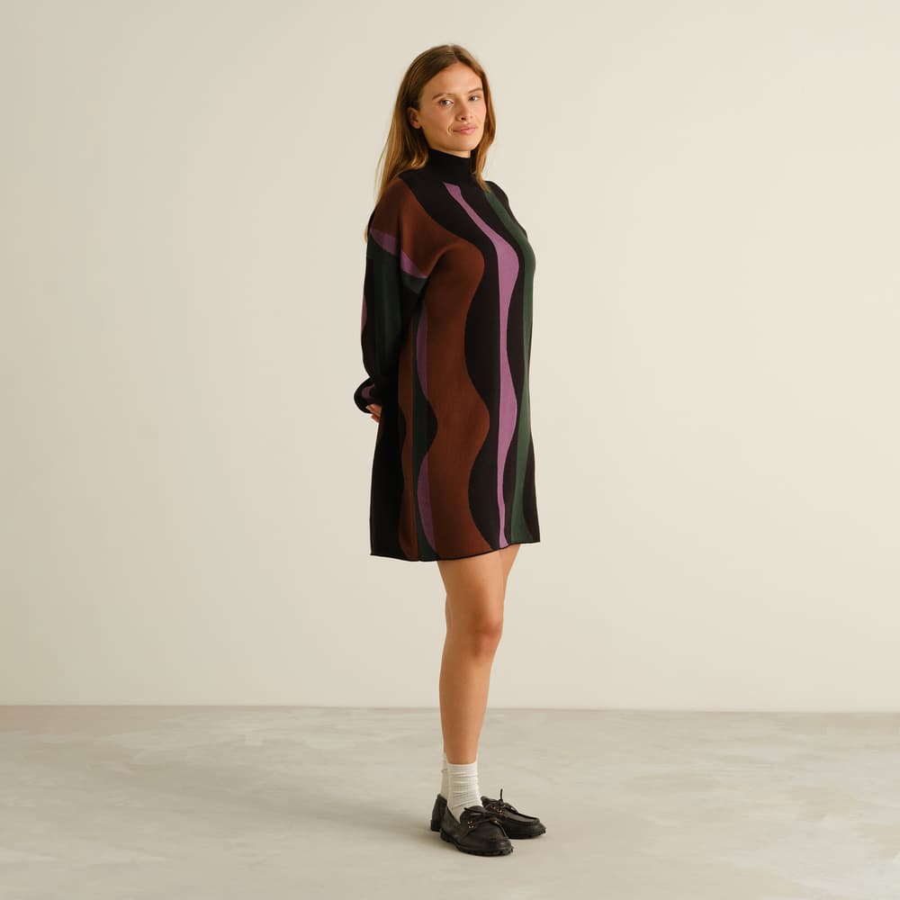Dress Nikkala Wavy Stripe Multi Color