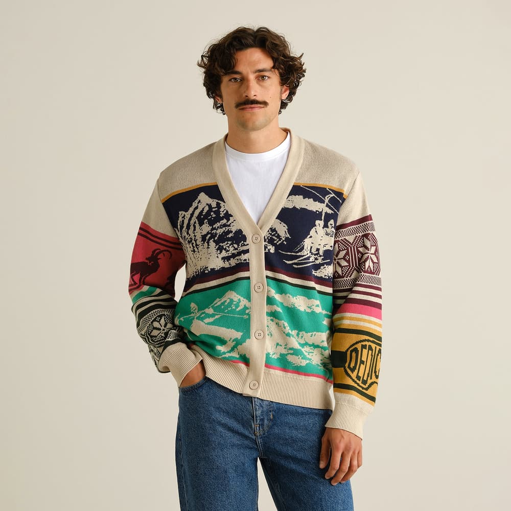Cardigan Delsbo Retro Ski Blocks Multi Color