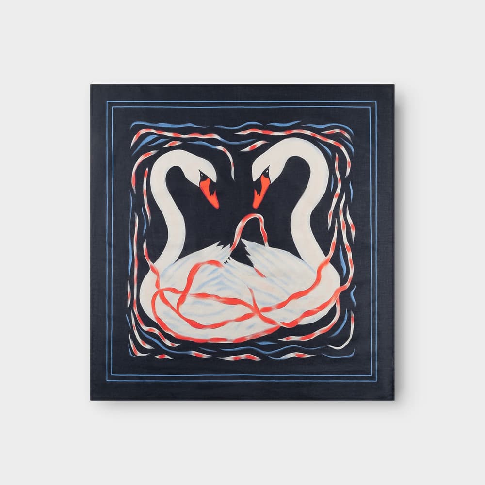 Scarf Kullavik Painted Swans Multi Color