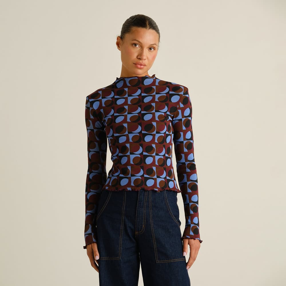 Rib Top Ryd Retro Geo Multi Color