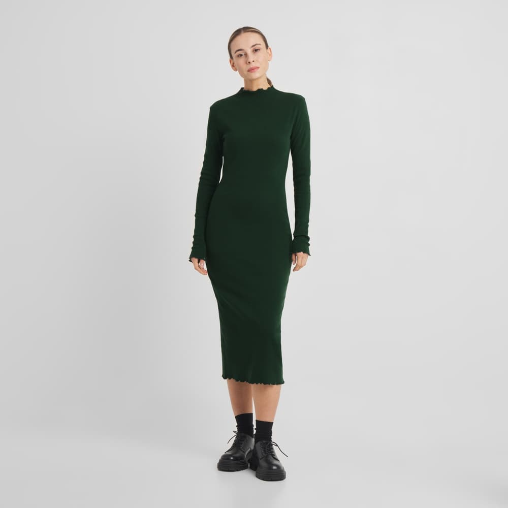 Rib Dress Lofta Dark Green