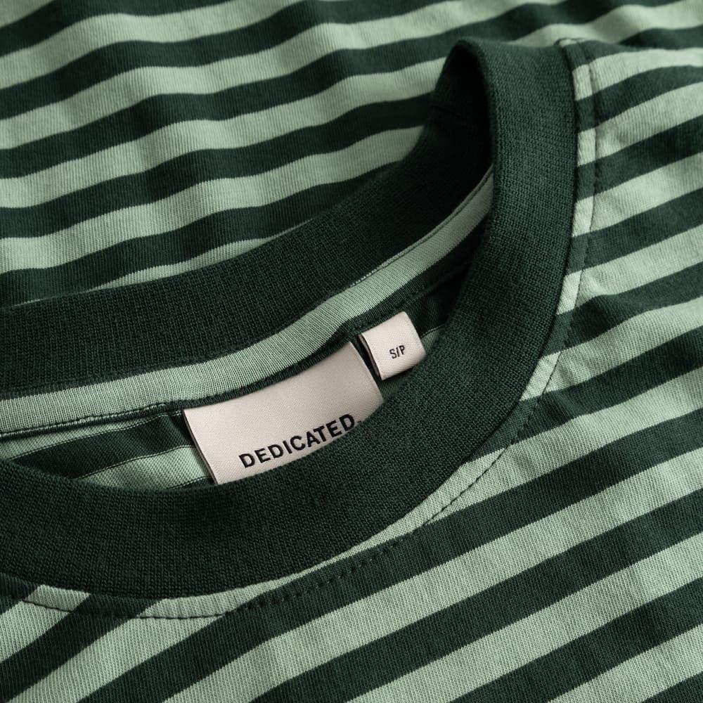 T-shirt Vadstena Stripes Dark Green/Granite Green
