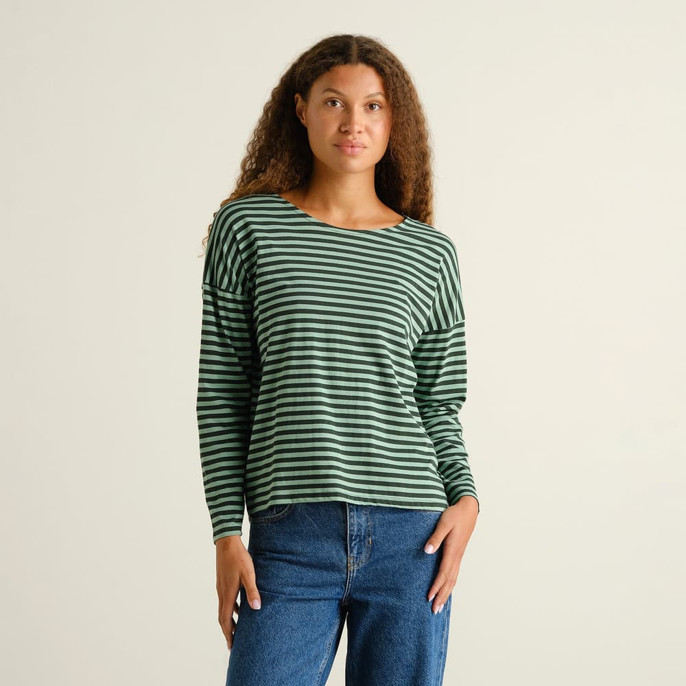 Top Humledal Stripes Dark Green/Granite Green