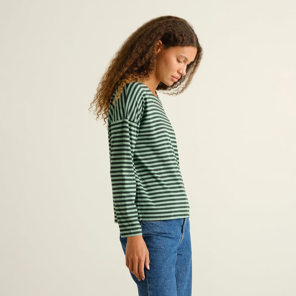 Top Humledal Stripes Dark Green/Granite Green