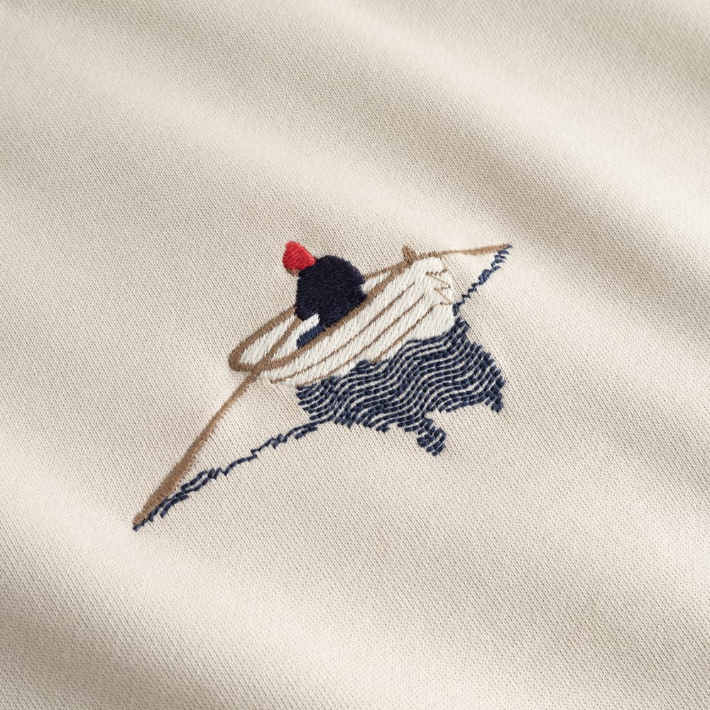 Sweatshirt Malmoe Rowing Boat EMB Oat White