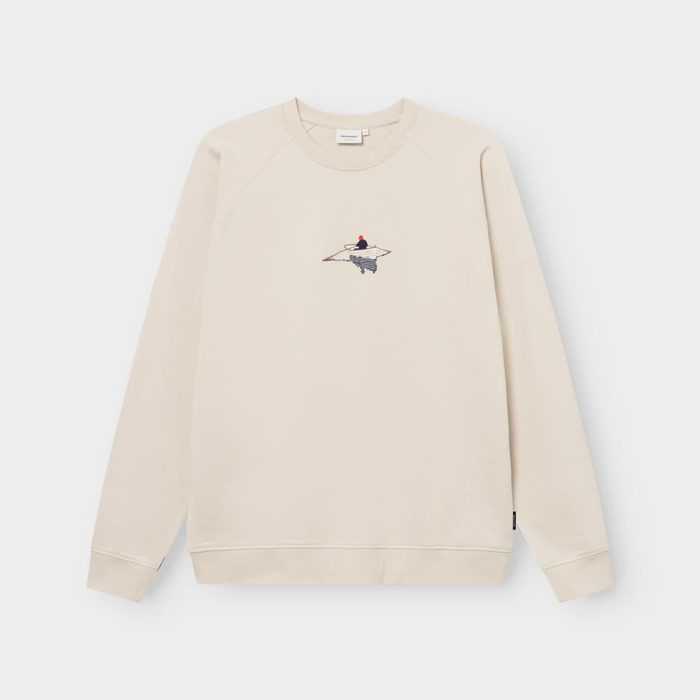 Sweatshirt Malmoe Rowing Boat EMB Oat White
