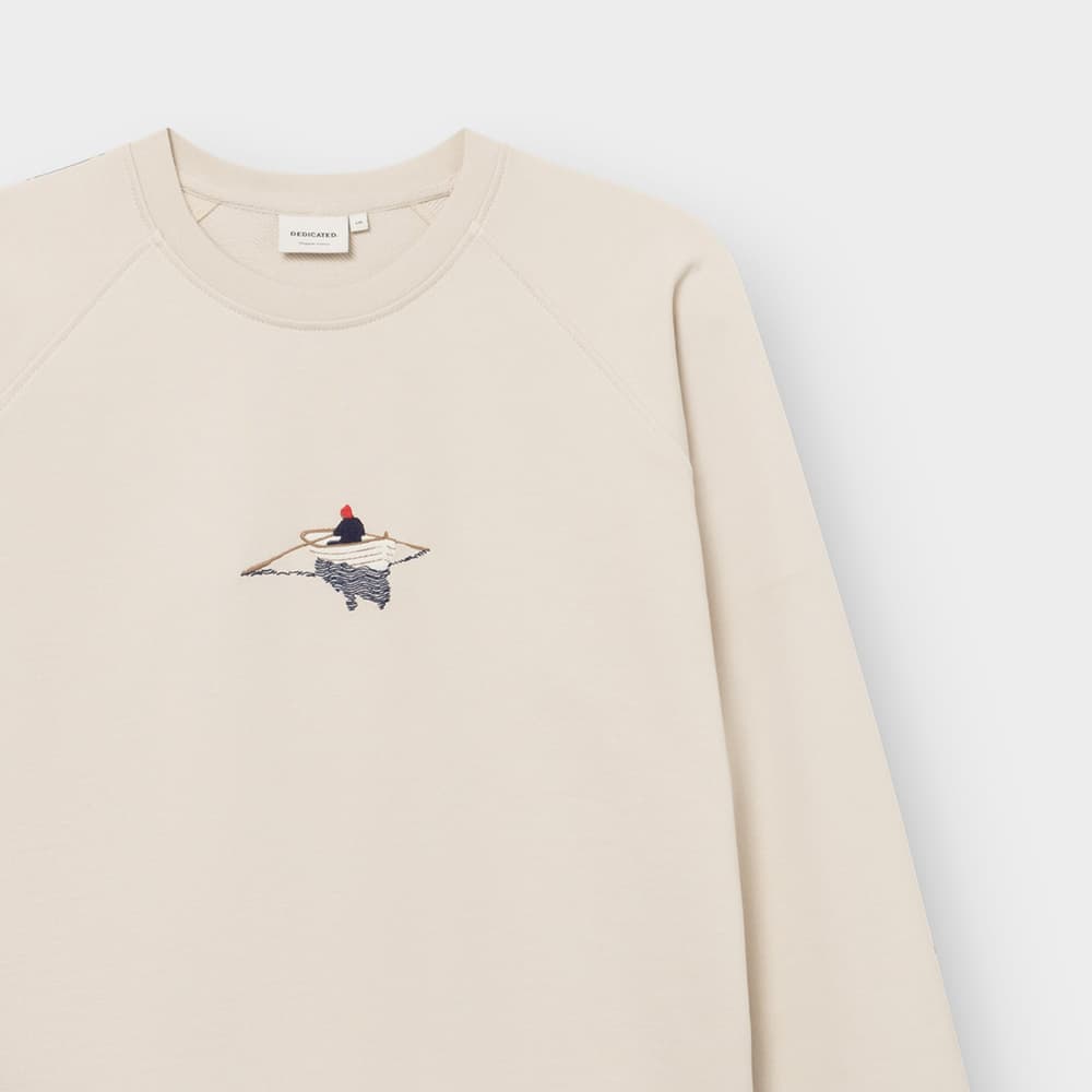 Sweatshirt Malmoe Rowing Boat EMB Oat White