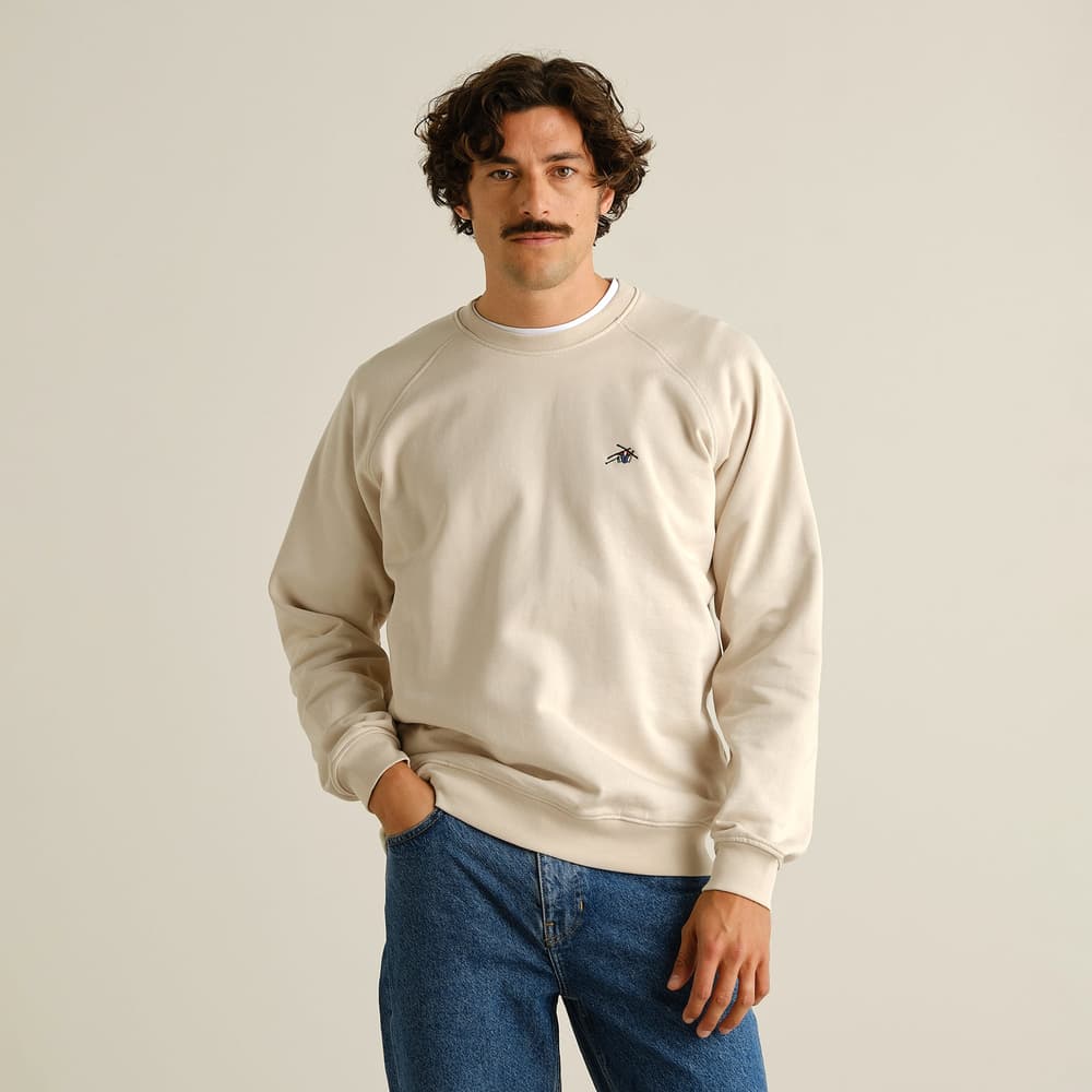 Sweatshirt Malmoe Ski Crash EMB Oat White