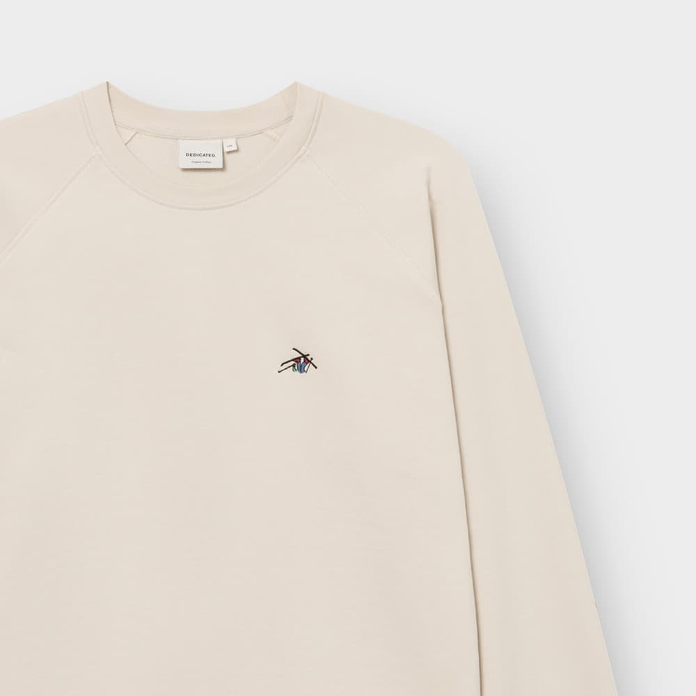 Sweatshirt Malmoe Ski Crash EMB Oat White