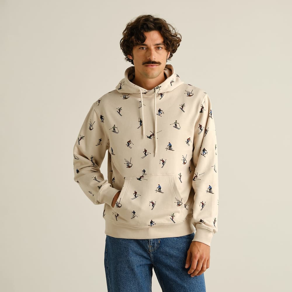 Hoodie Falun Ski Team AOP Oat White