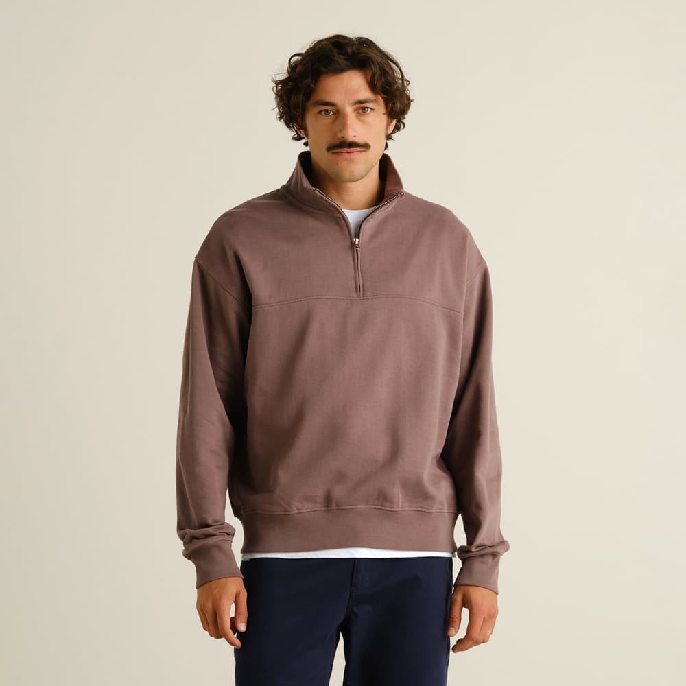 Half Zip Sweatshirt Sandvalla Sparrow Brown