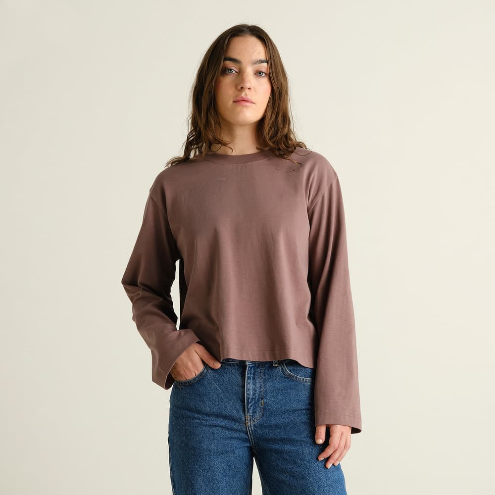 T-shirt Long Sleeve Vreta Sparrow Brown