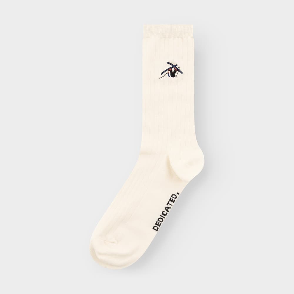 Rib Socks Knivsta Ski Crash EMB Off White