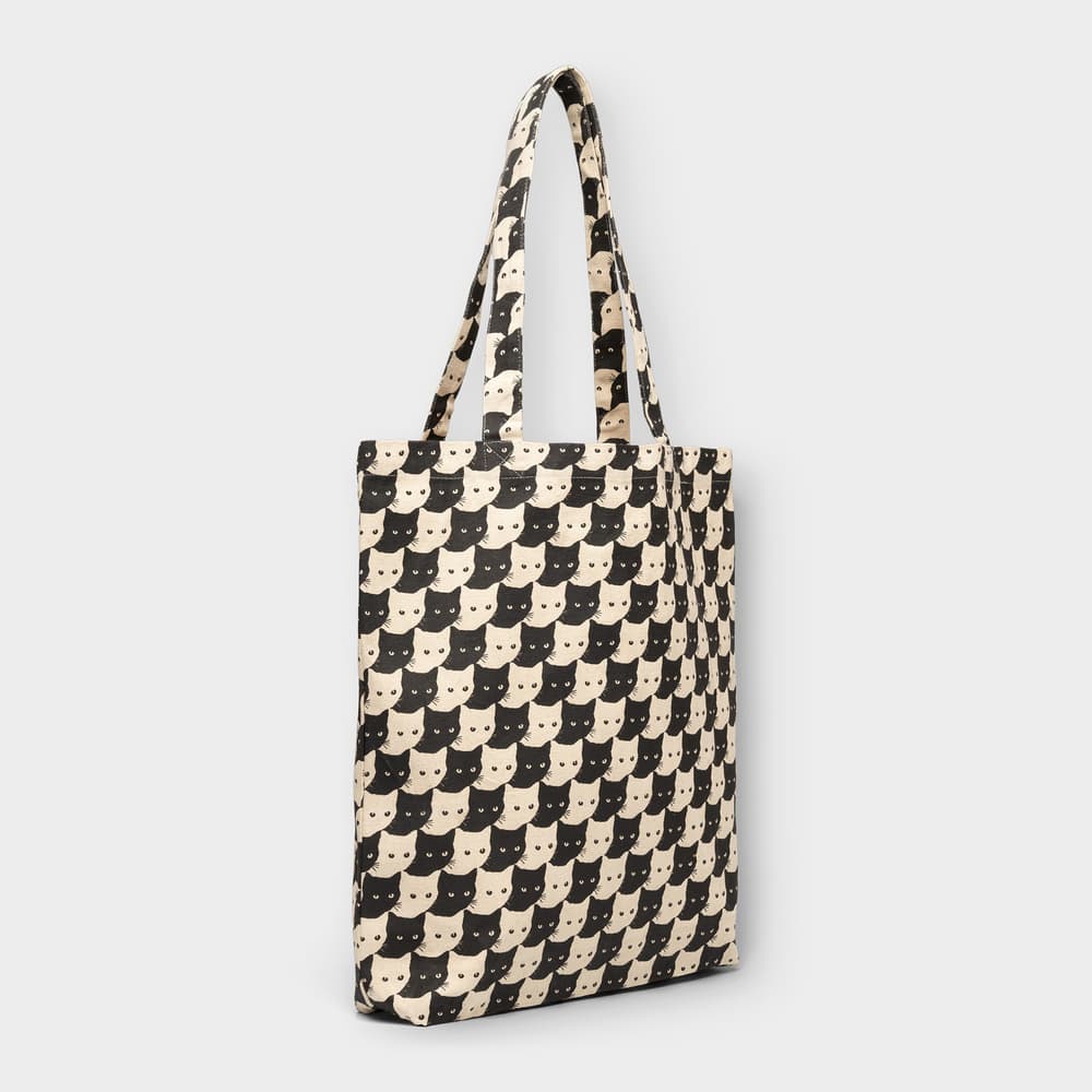 Tote Bag Torekov Pepita Cats Off-White