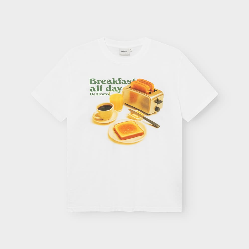 T-shirt Stockholm Breakfast All Day  White