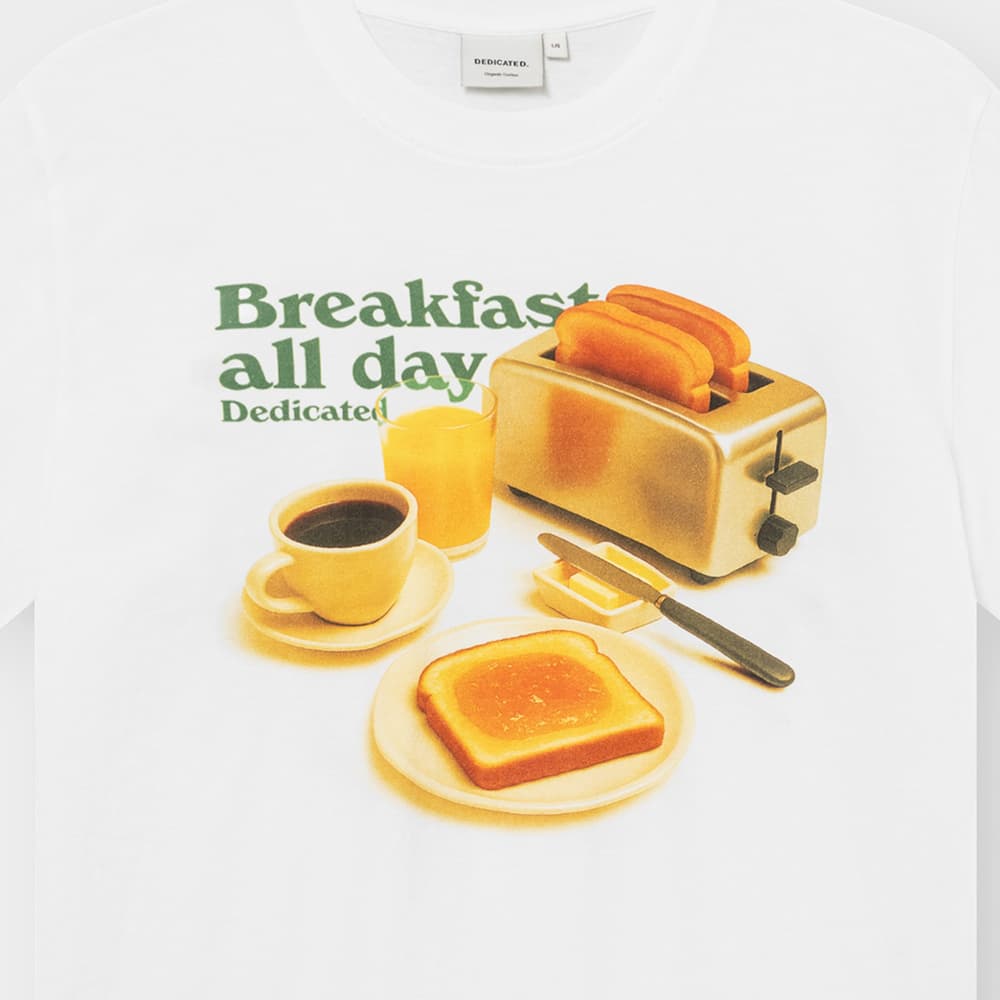 T-shirt Stockholm Breakfast All Day  White