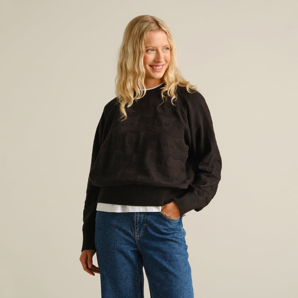 Sweater Husie Pepita Cats Knit Black