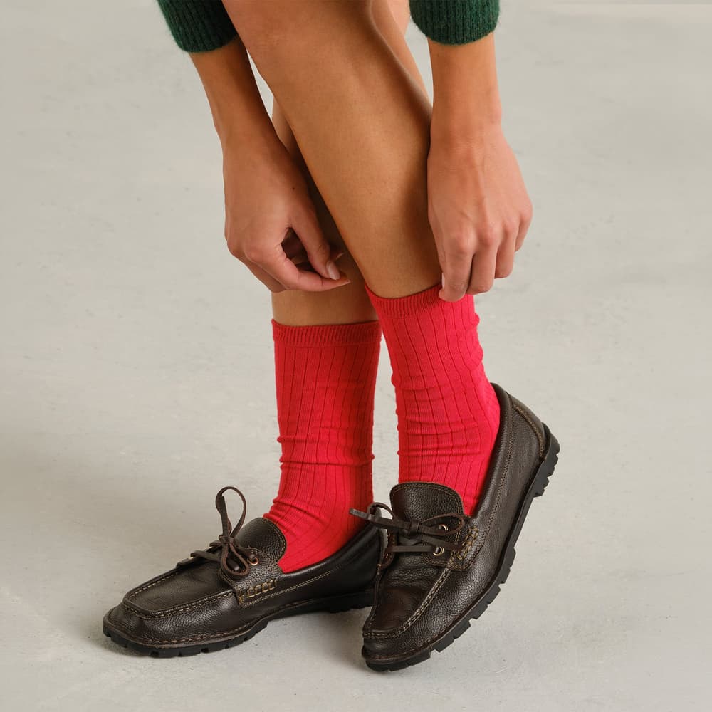 Rib Socks Knivsta Solid True Red