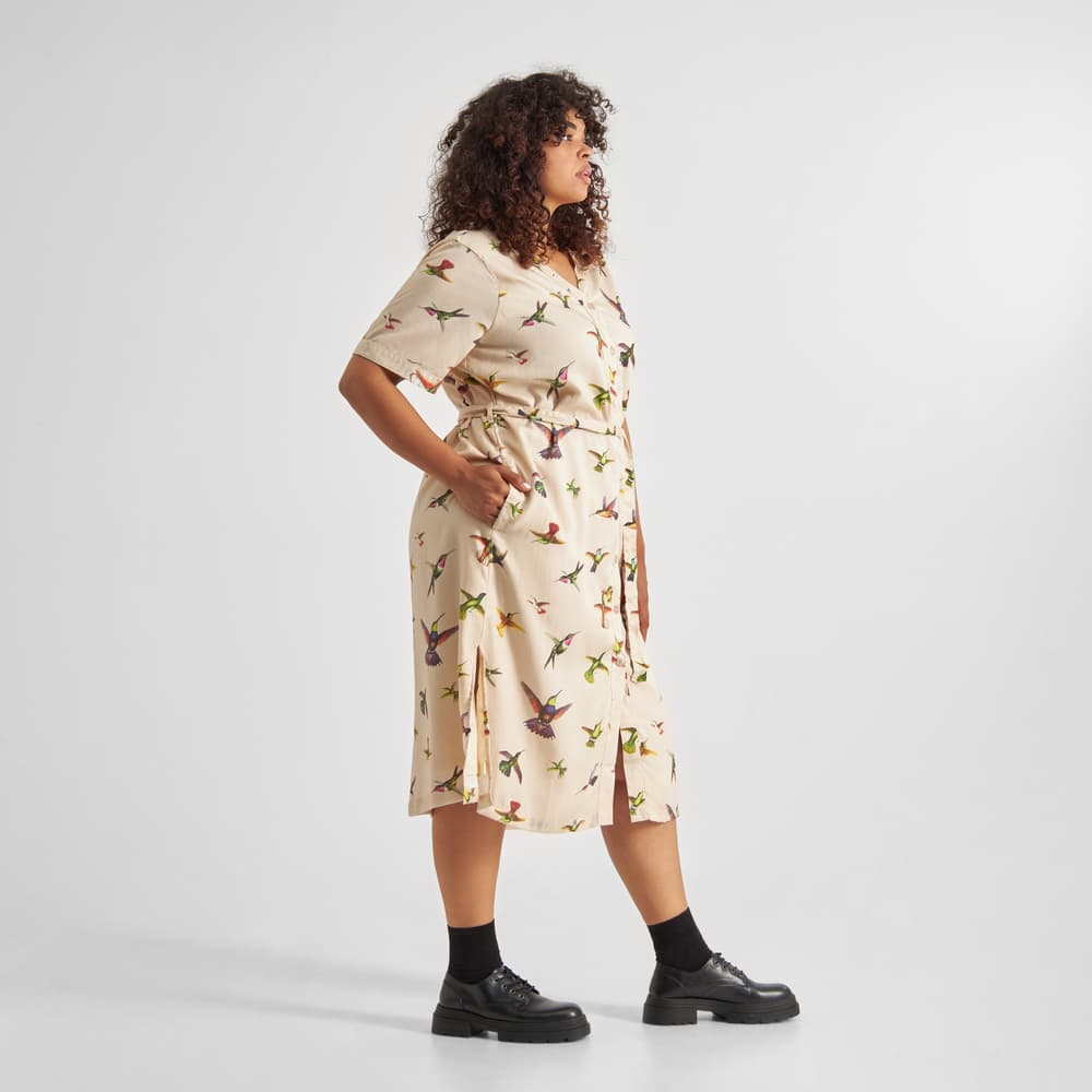 Dress Bornholm Floral Hummingbirds Multi Color