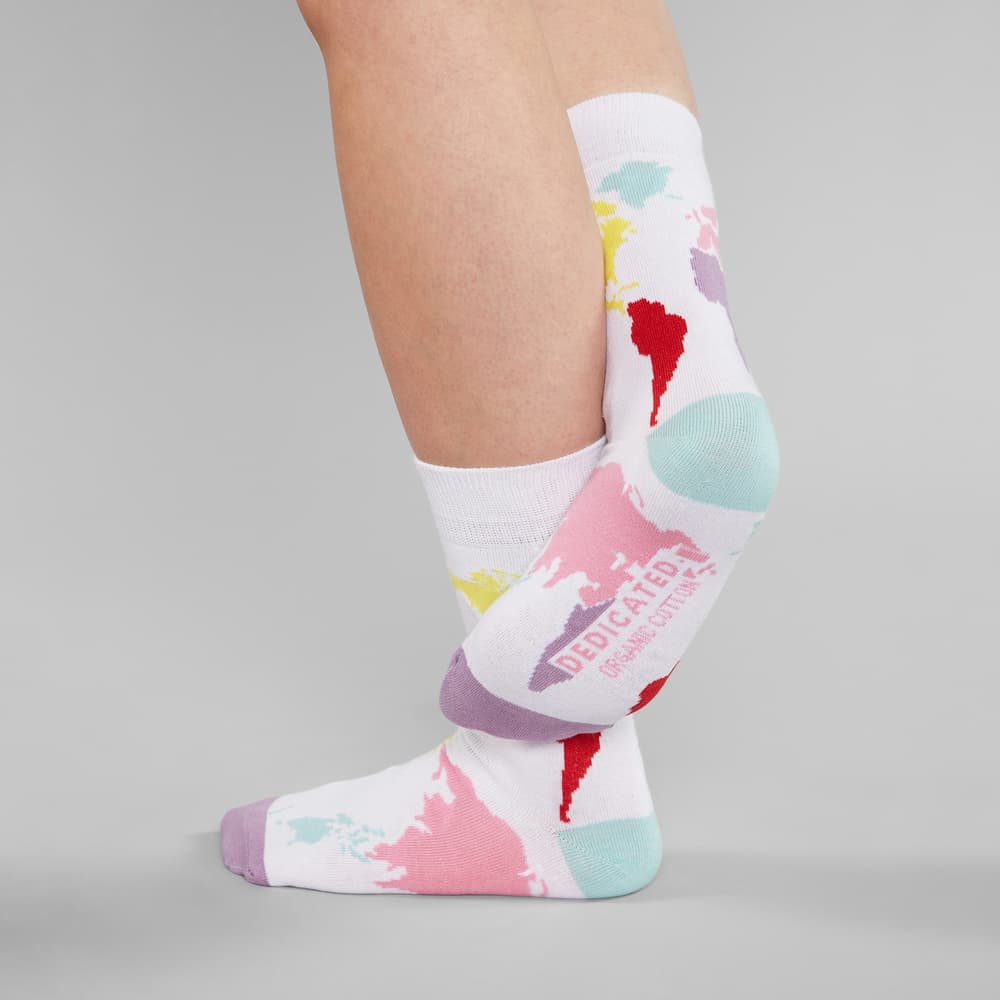 Socks Sigtuna World Map White