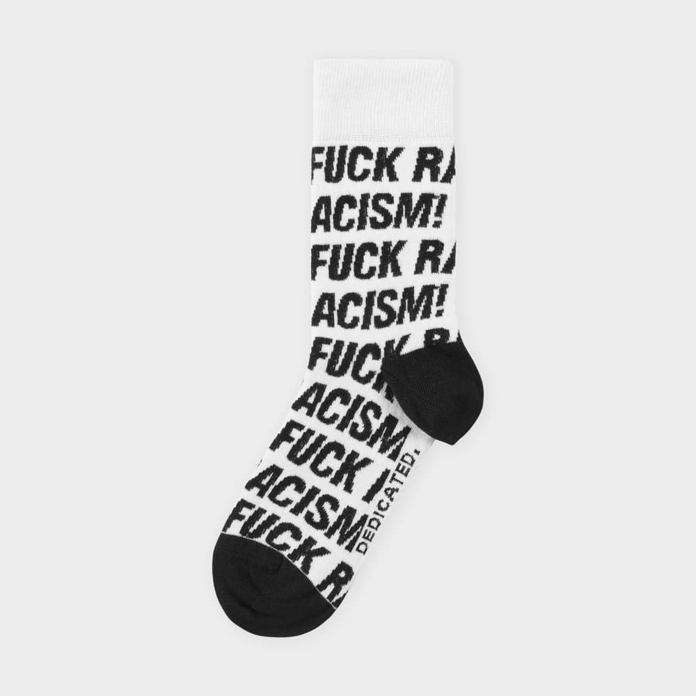 Socks Sigtuna Fuck Racism Pattern White