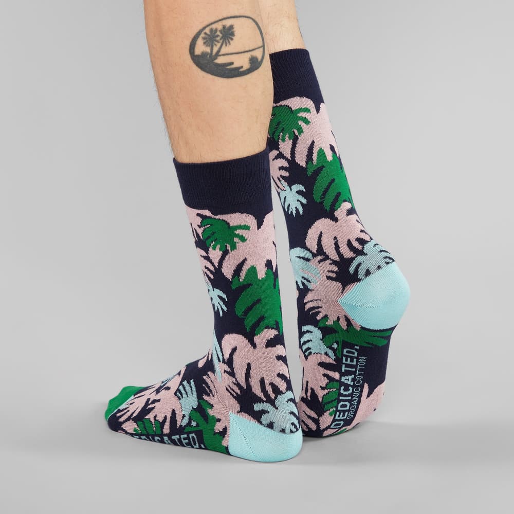 Socks Sigtuna Monstera Navy