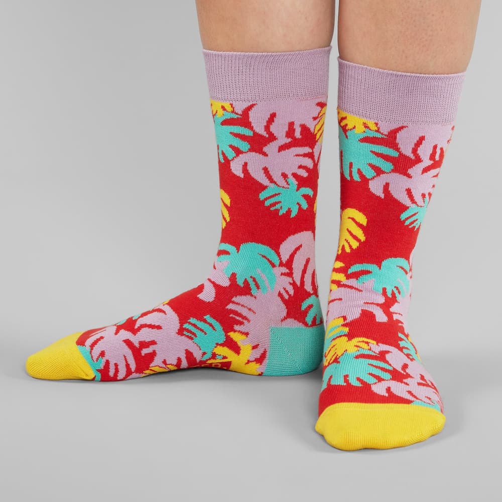 Socks Sigtuna Monstera Red