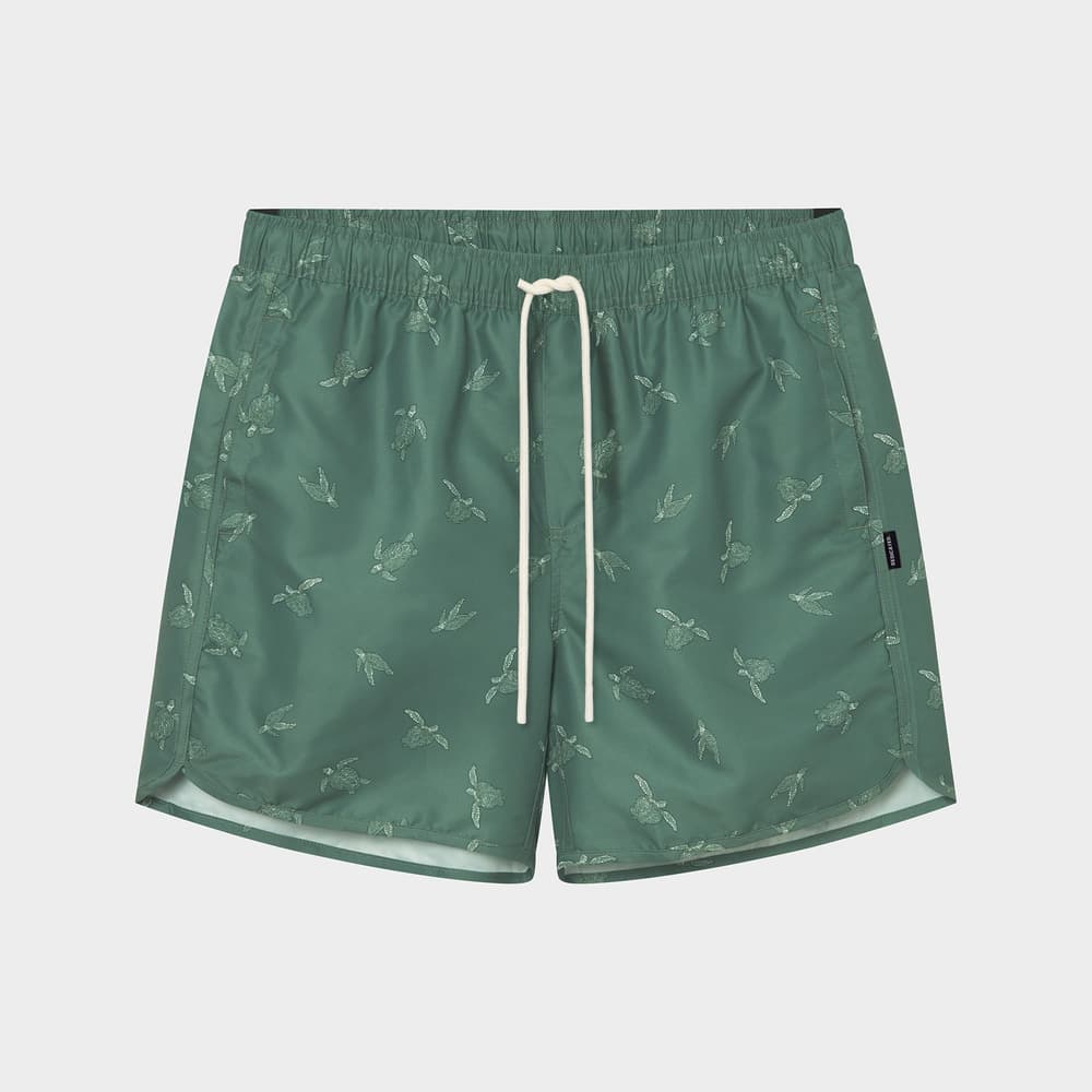 Swim Shorts Sandhamn Sea Turtles Forest Green