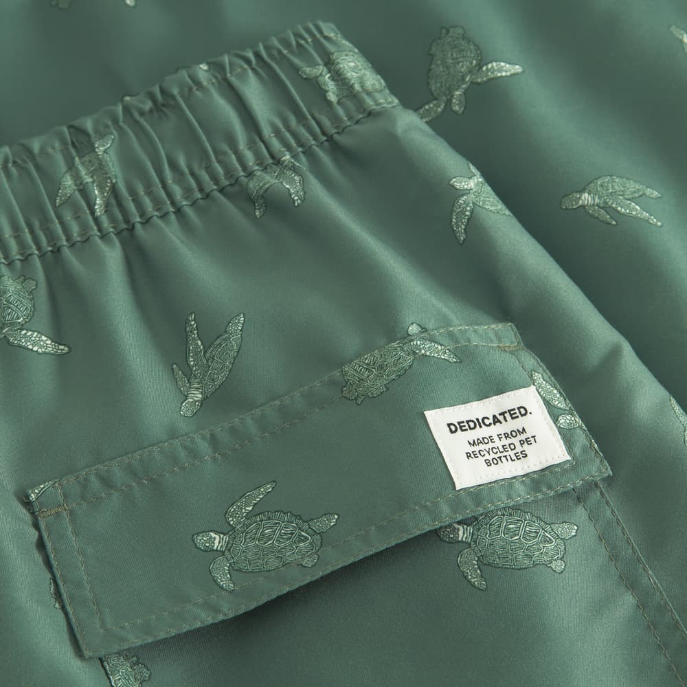 Swim Shorts Sandhamn Sea Turtles Forest Green