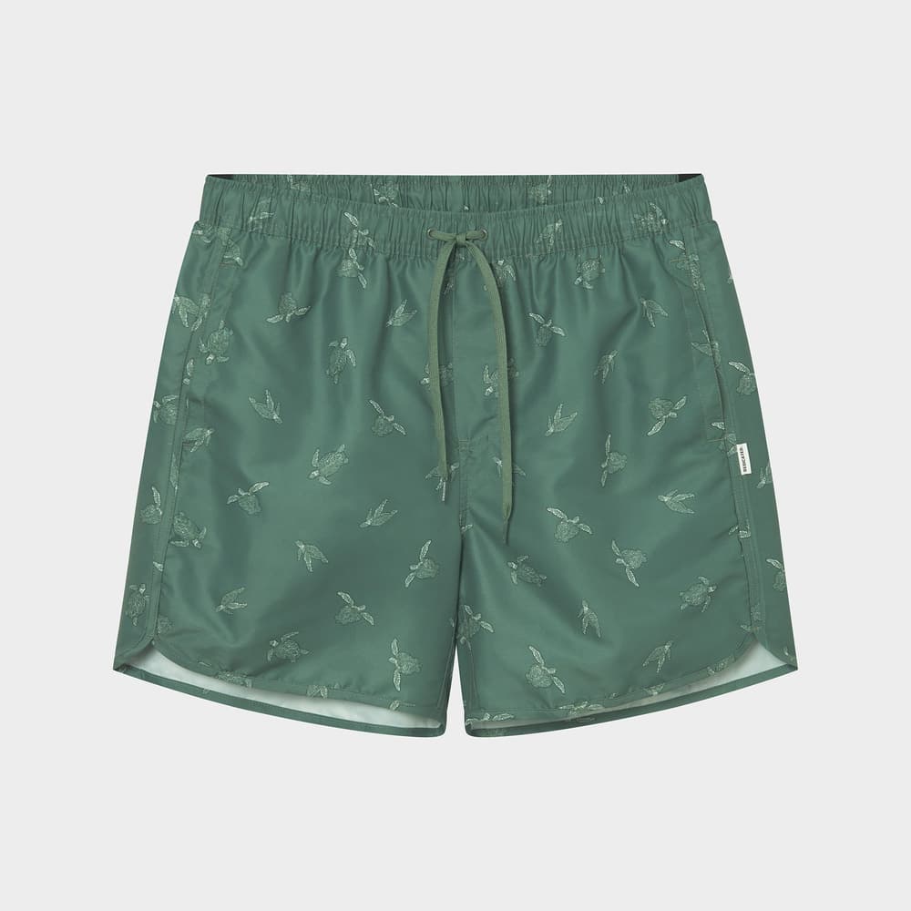 Swim Shorts Sandhamn Sea Turtles Forest Green