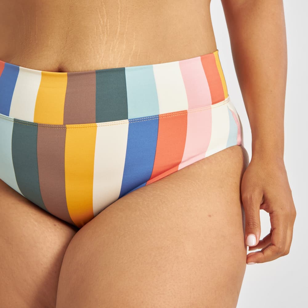 Bikini Pants Slite Stripes Multi Color