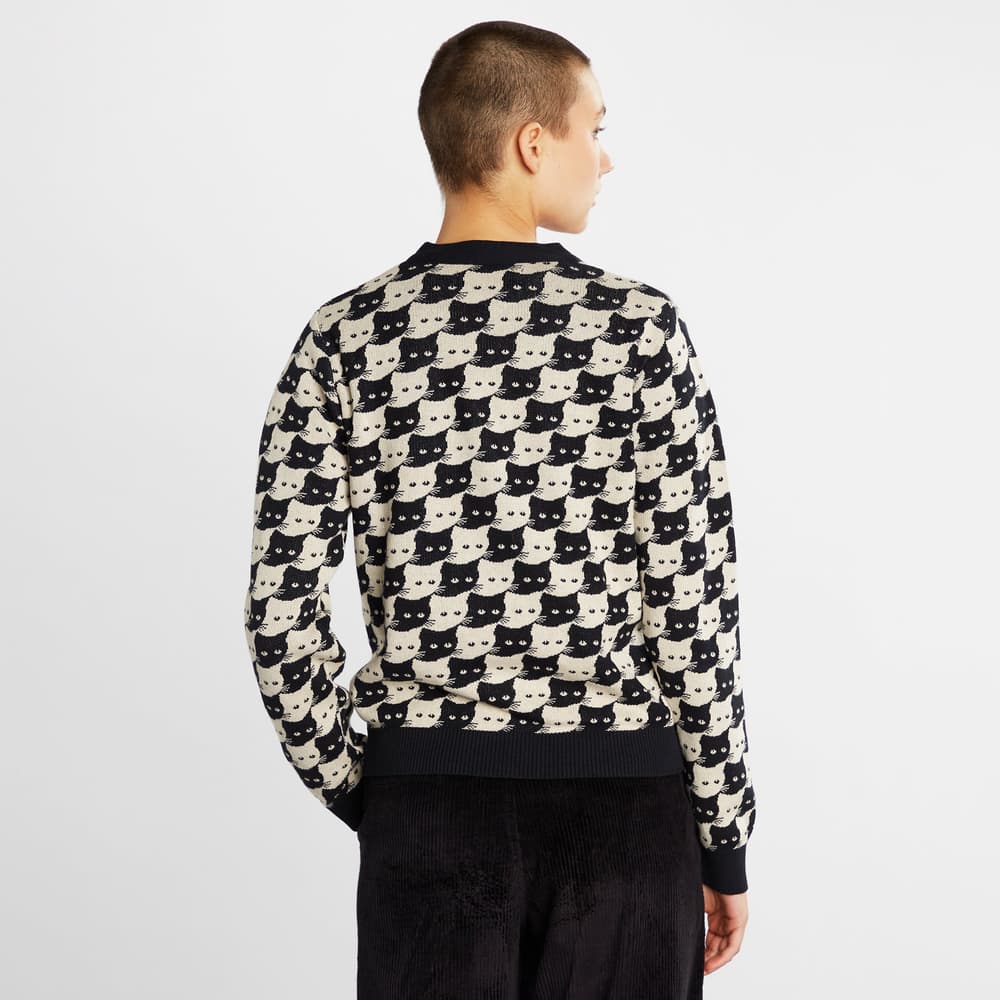 Cardigan Iggesund Pepita Cats Oat White