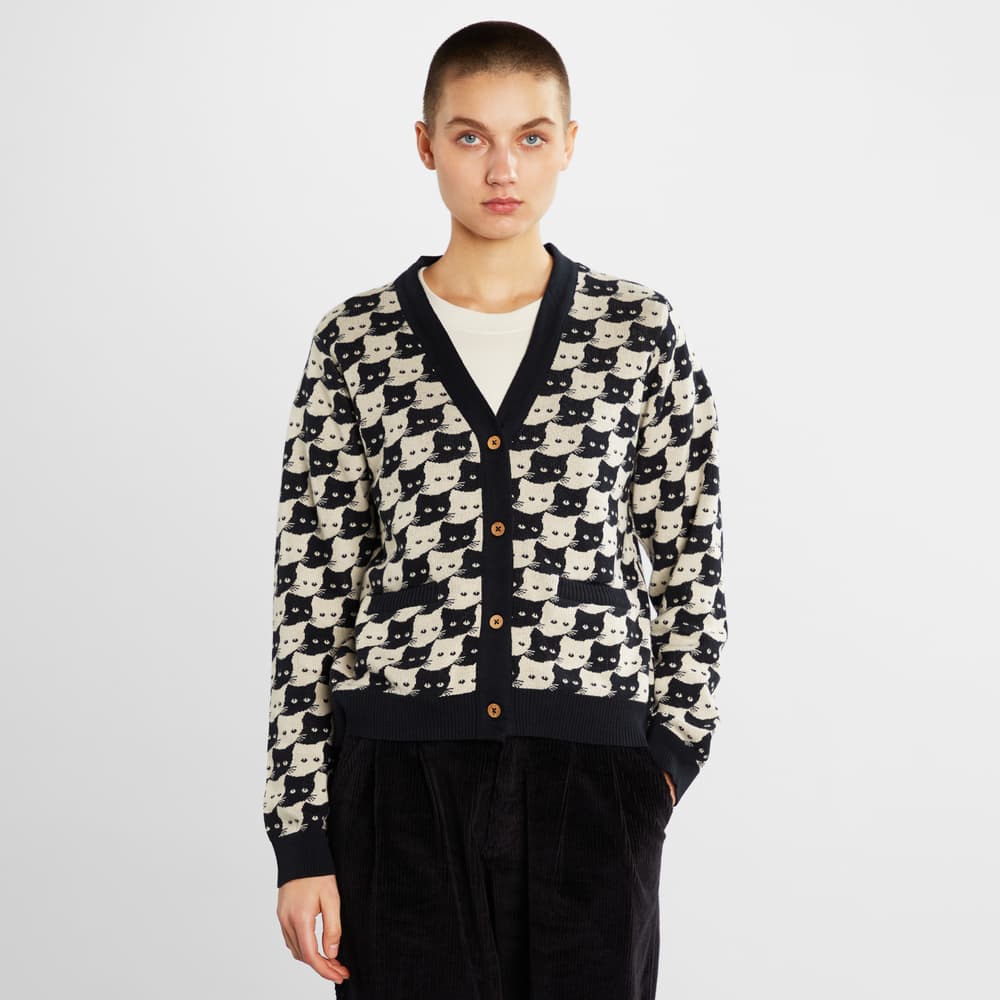Cardigan Iggesund Pepita Cats Oat White