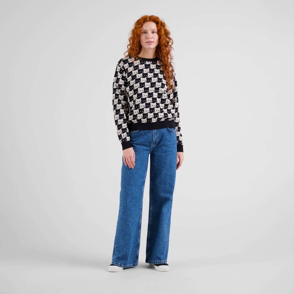 Sweater Arendal Pepita Cats Oat White