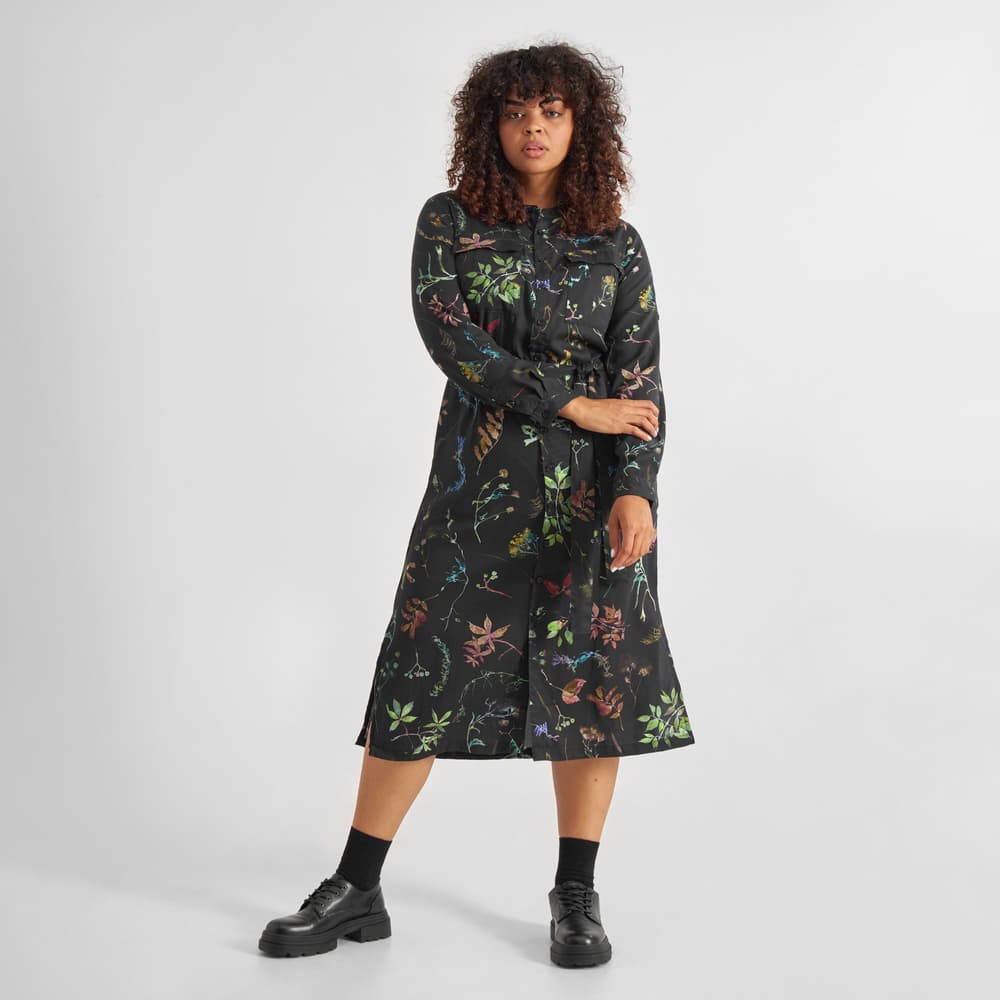Shirt Dress Falsterbo Night Florals Black