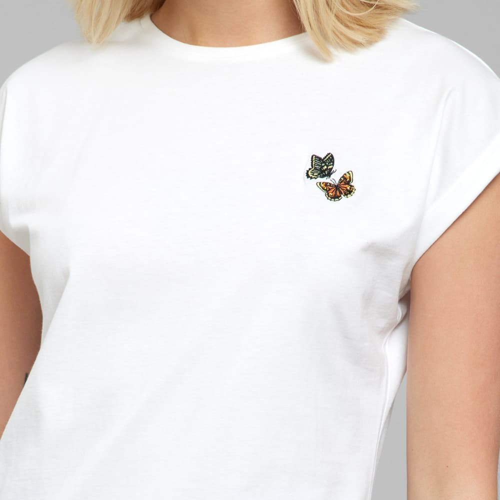 T-shirt Visby Flying Butterflies White